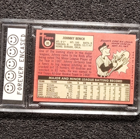 Johnny Bench Cincinatti Red Baseball Rookie Card Graded 10 Gem Mint Condition - Picture 2 of 2